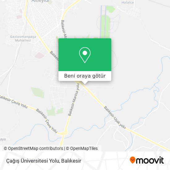 Çağış Üniversitesi Yolu harita