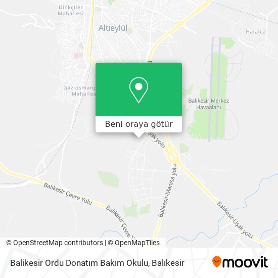 Balikesir Ordu Donatım Bakım Okulu harita