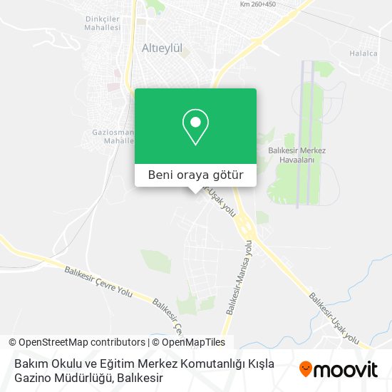 Bakım Okulu ve Eğitim Merkez Komutanlığı Kışla Gazino Müdürlüğü harita