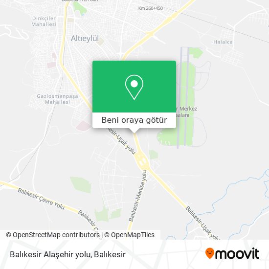 Balıkesir  Alaşehir  yolu harita