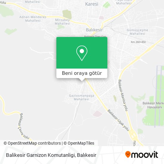 Balikesir Garnizon Komutanligi harita