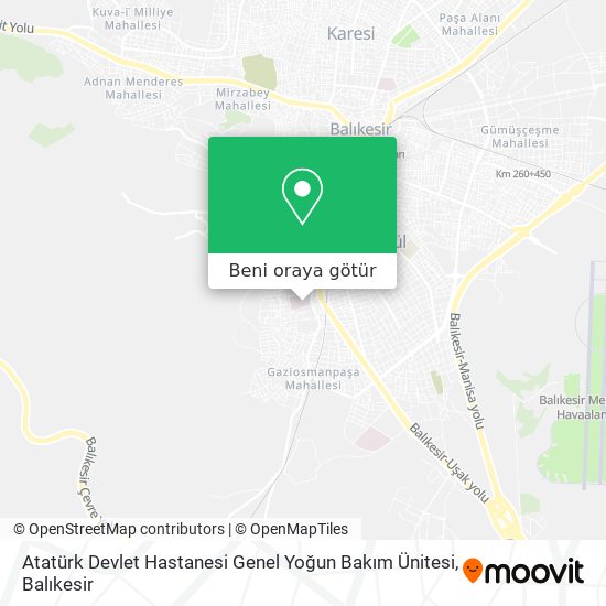Atatürk Devlet Hastanesi Genel Yoğun Bakım Ünitesi harita