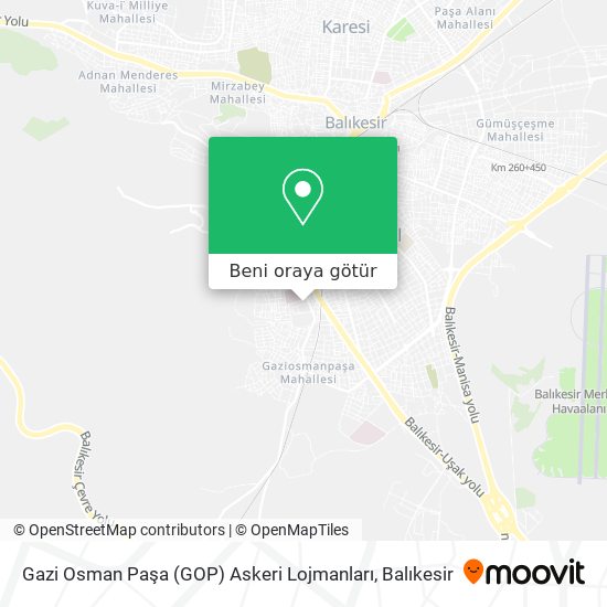 Gazi Osman Paşa (GOP) Askeri Lojmanları harita