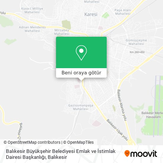 Balıkesir Büyükşehir Belediyesi Emlak ve İstimlak Dairesi Başkanlığı harita