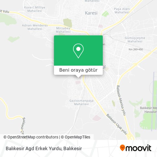 Balıkesir Agd Erkek Yurdu harita