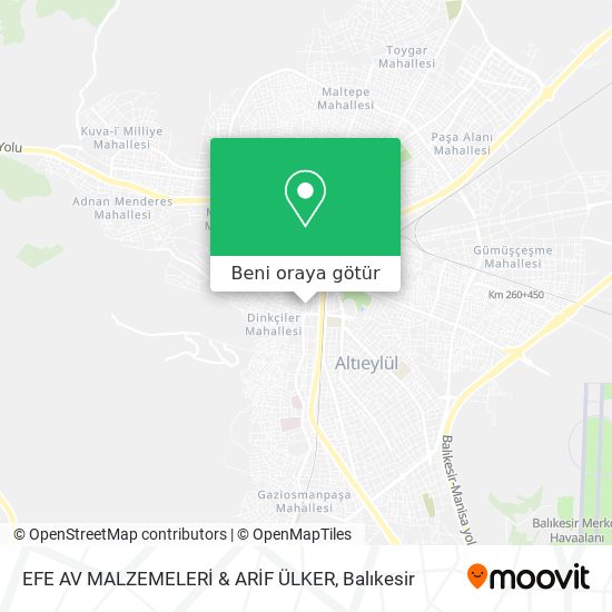 EFE AV MALZEMELERİ & ARİF ÜLKER harita