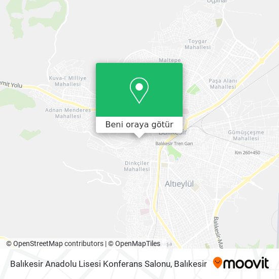 Balıkesir Anadolu Lisesi Konferans Salonu harita