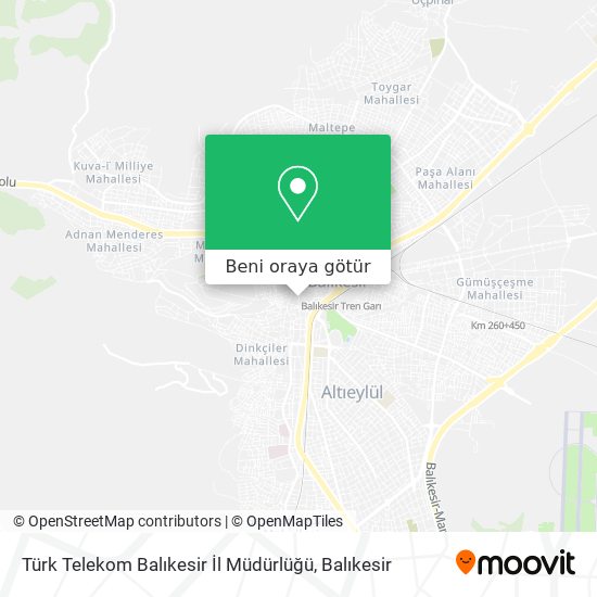 Türk Telekom Balıkesir İl Müdürlüğü harita