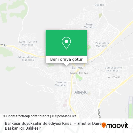 Balıkesir Büyükşehir Belediyesi Kırsal Hizmetler Daire Başkanlığı harita