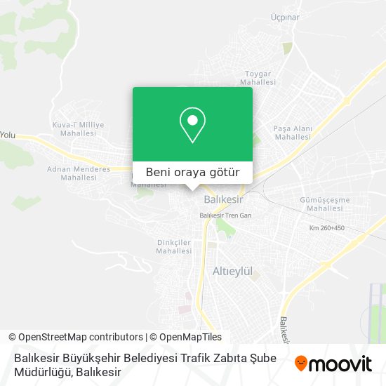 Balıkesir Büyükşehir Belediyesi Trafik Zabıta Şube Müdürlüğü harita