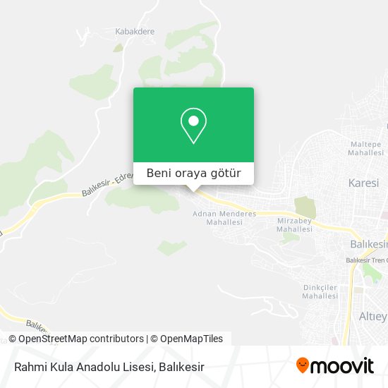 Rahmi Kula Anadolu Lisesi harita