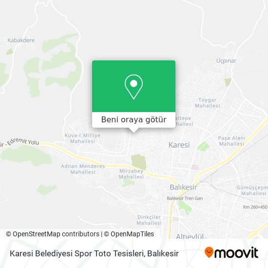Karesi Belediyesi Spor Toto Tesisleri harita