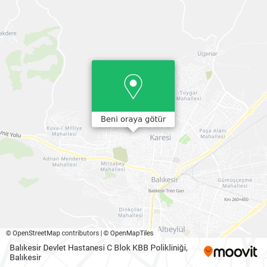 Balıkesir Devlet Hastanesi C Blok KBB Polikliniği harita