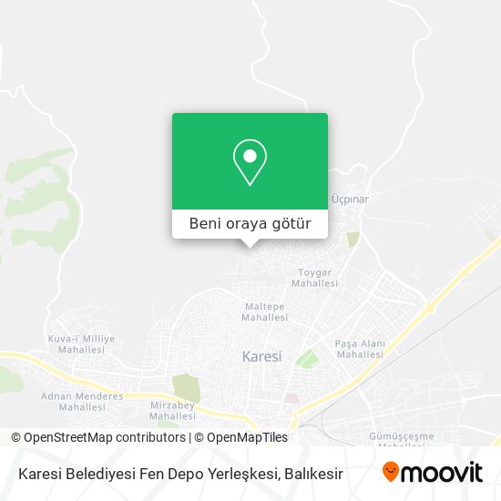 Karesi Belediyesi Fen Depo Yerleşkesi harita