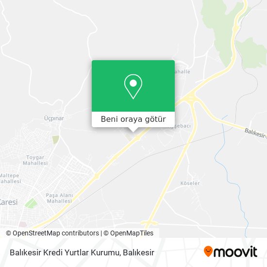 Balıkesir Kredi Yurtlar Kurumu harita