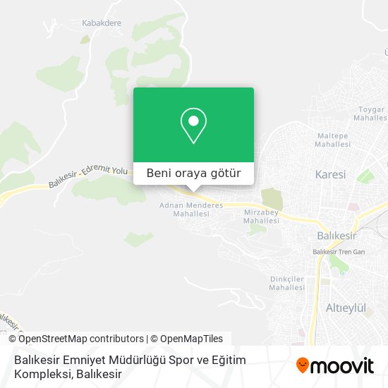 Balıkesir Emniyet Müdürlüğü Spor ve Eğitim Kompleksi harita