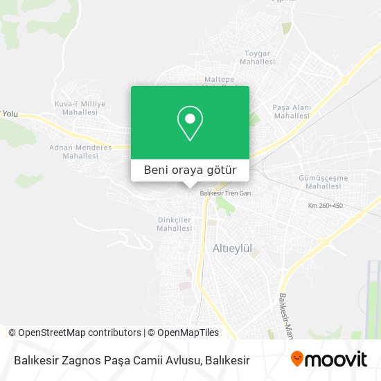 Balıkesir Zagnos Paşa Camii Avlusu harita