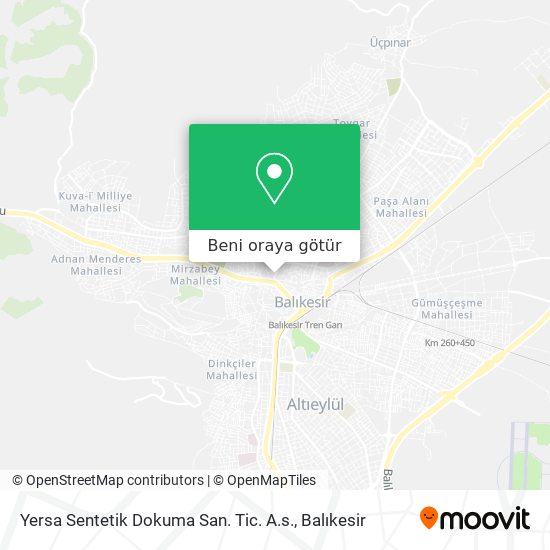 Yersa Sentetik Dokuma San. Tic. A.s. harita