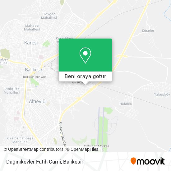 Dağınıkevler Fatih Cami harita
