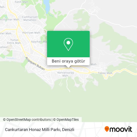Cankurtaran Honaz Milli Parkı harita