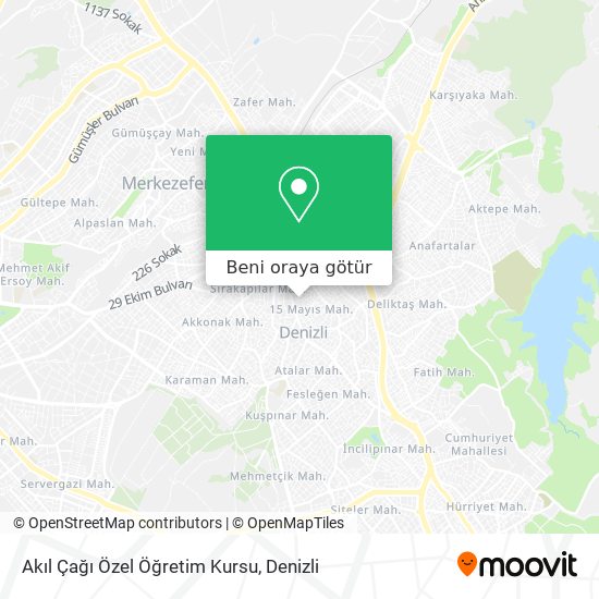 Akıl Çağı Özel Öğretim Kursu harita