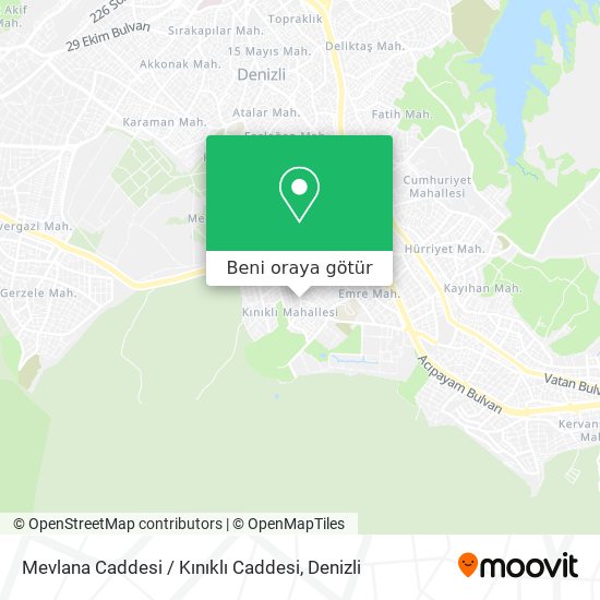 Mevlana Caddesi / Kınıklı Caddesi harita