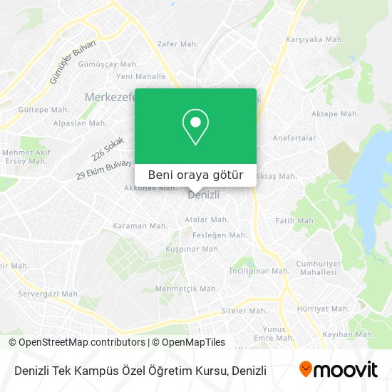 Denizli Tek Kampüs Özel Öğretim Kursu harita