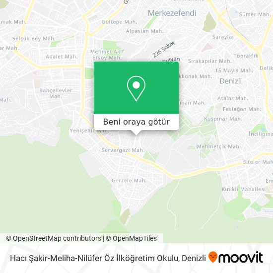 Hacı Şakir-Meliha-Nilüfer Öz İlköğretim Okulu harita