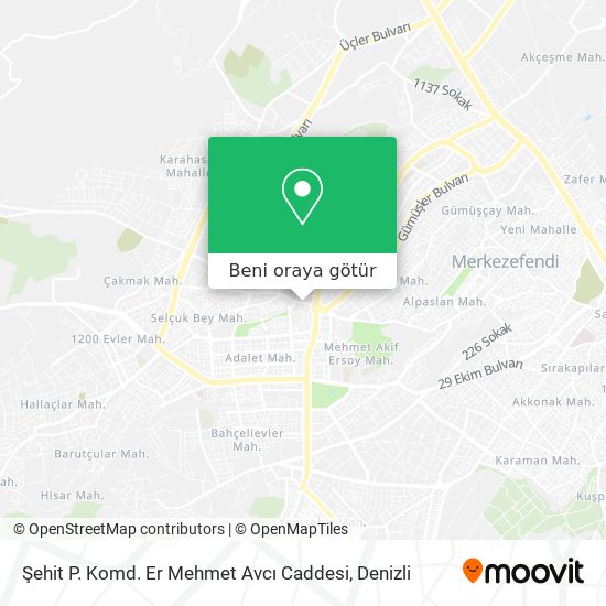 Şehit P. Komd. Er Mehmet Avcı Caddesi harita