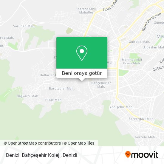 Denizli Bahçeşehir Koleji harita