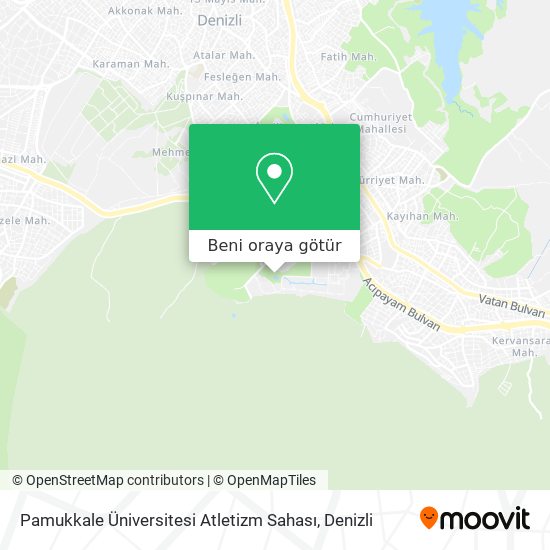 Pamukkale Üniversitesi Atletizm Sahası harita