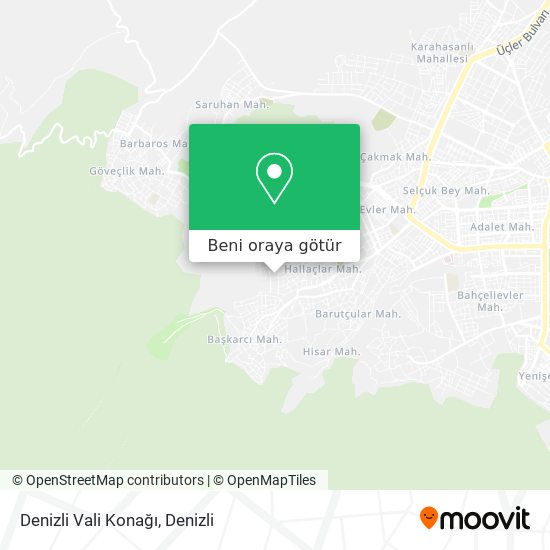 Denizli Vali Konağı harita