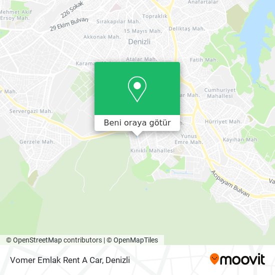 Vomer Emlak Rent A Car harita