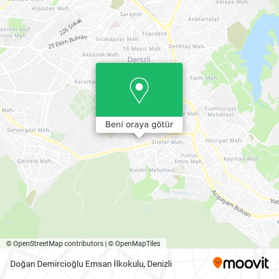 Doğan Demircioğlu Emsan İlkokulu harita