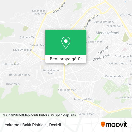 Yakamoz Balık Pişiricisi harita