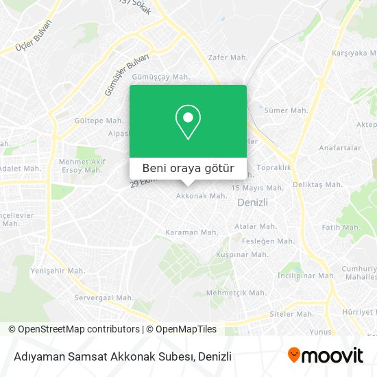 Adıyaman Samsat Akkonak Subesı harita