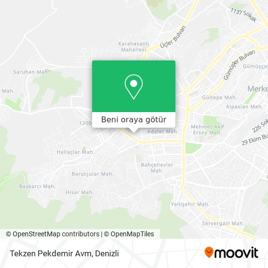 Tekzen Pekdemir Avm harita