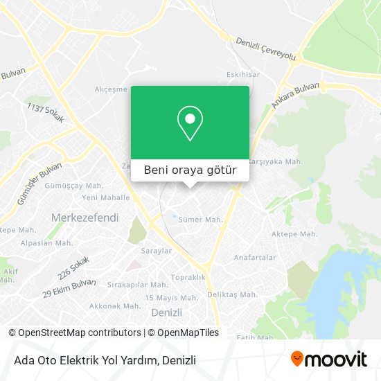 Ada Oto Elektrik Yol Yardım harita