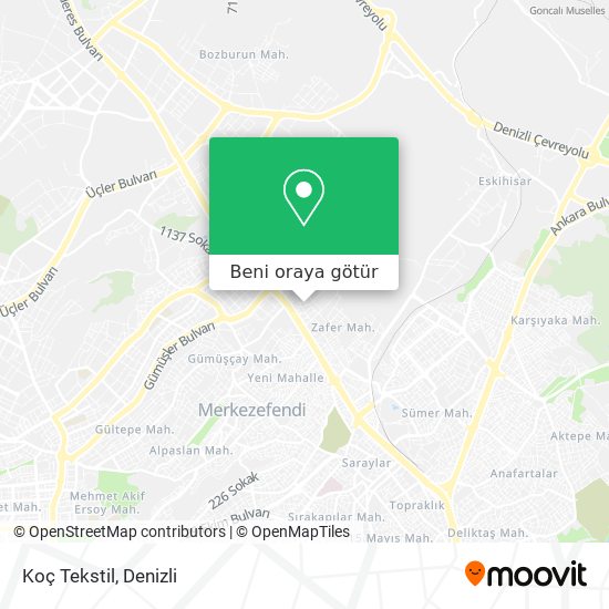 Koç Tekstil harita