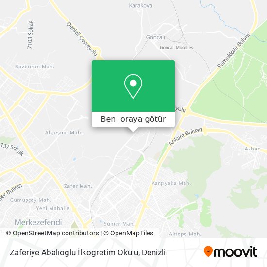 Zaferiye Abalıoğlu İlköğretim Okulu harita