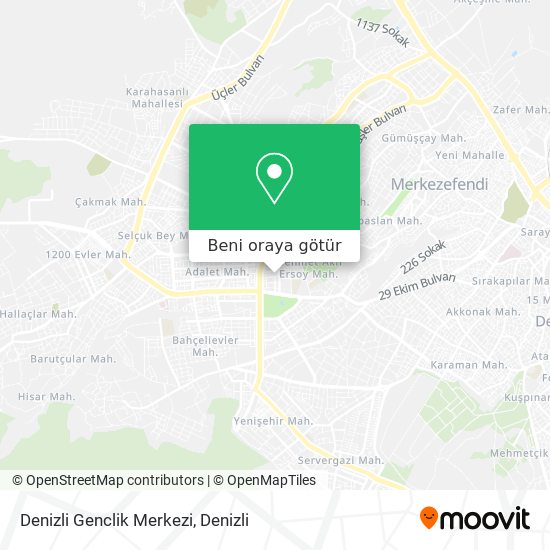 Denizli Genclik Merkezi harita