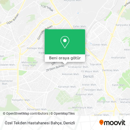 Özel Tekden Hastahanesi Bahçe harita