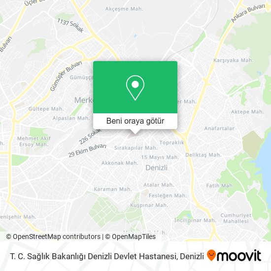 T. C. Sağlık Bakanlığı Denizli Devlet Hastanesi harita