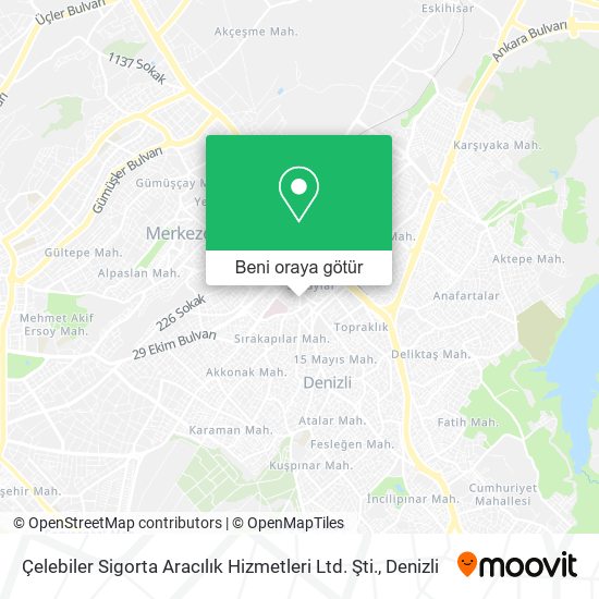 Çelebiler Sigorta Aracılık Hizmetleri Ltd. Şti. harita
