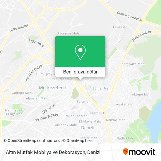 Altın Mutfak Mobilya ve Dekorasyon harita