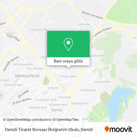 Denizli Ticaret Borsası İlköğretim Okulu harita