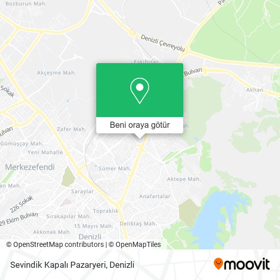 Sevindik Kapalı Pazaryeri harita