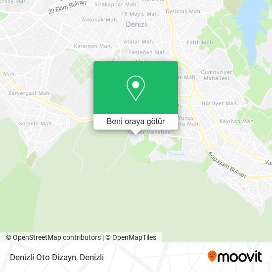 Denizli Oto Dizayn harita