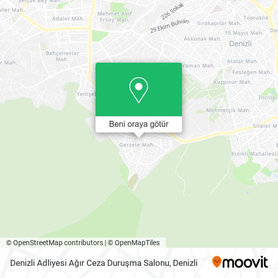 Denizli Adliyesi Ağır Ceza Duruşma Salonu harita