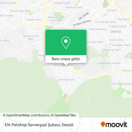 Elit Petshop Servergazi Şubesi harita